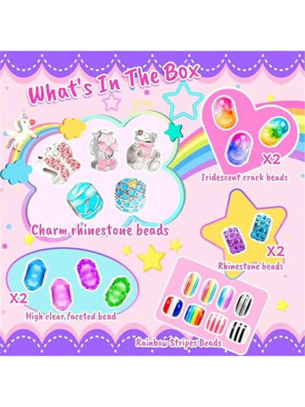 Charm Bracelet Making Kit DIY Jewelry Set Beads Gift Box Girls Craft Jewelry